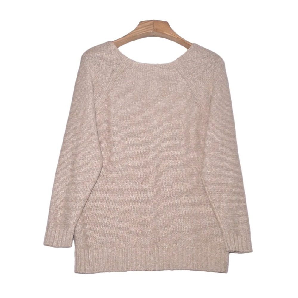 Lauren Ralph Lauren LRL Womens Sweater XL Tan Cable Knit V Neck Pullover Tunic - Picture 5 of 11